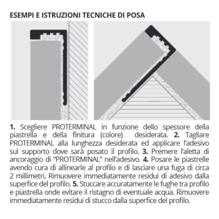 Profilo per rivestimenti 270 cm Proterminal Bronzo Progress Profiles -3