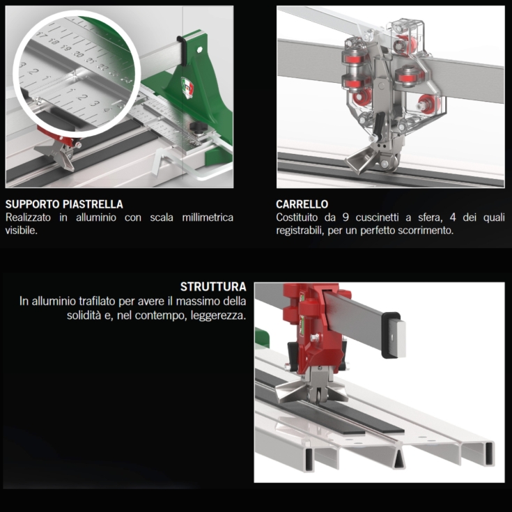 Tagliapiastrelle professionale a spinta Super Pro Evo 125 Battipav -2