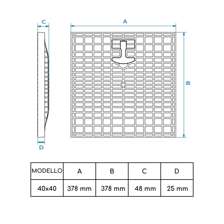 Chiusino in PVC completo di telaio Dakota classe A15 -4