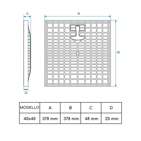 Chiusino in PVC completo di telaio Dakota classe A15 -4