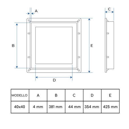 Chiusino in PVC completo di telaio Dakota classe A15 -12