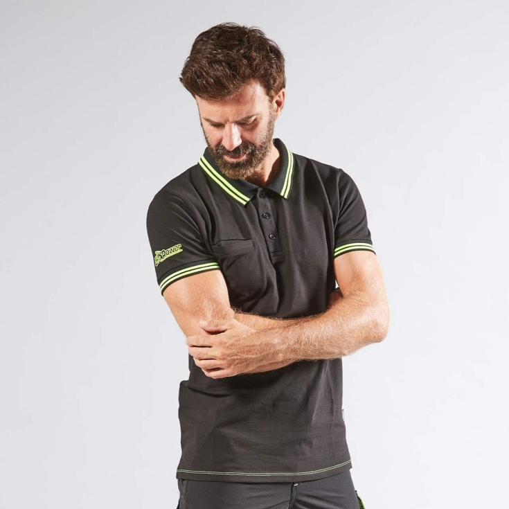 Polo in cotone U-Power Way Black Carbon -2