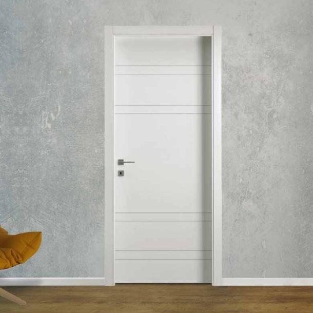Porta battente reversibile bianca laccata Dynamic -1