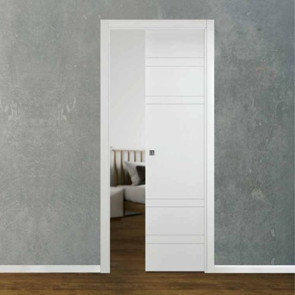 Porta scorrevole interna bianca laccata DYNAMIC -1