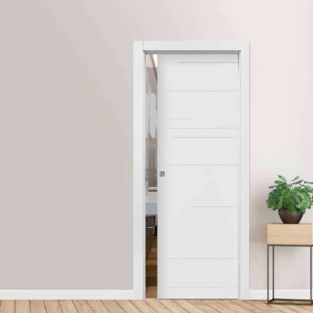Porta scorrevole interna bianca laccata CROSS -1