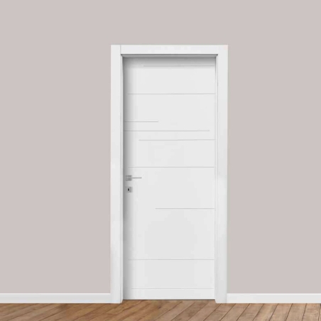 Porta battente reversibile bianca laccata Cross -1