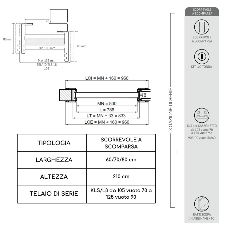copy of Porta scorrevole interna bianca laccata DYNAMIC -4