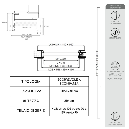 Porta scorrevole bianca laccata CL Doors -4