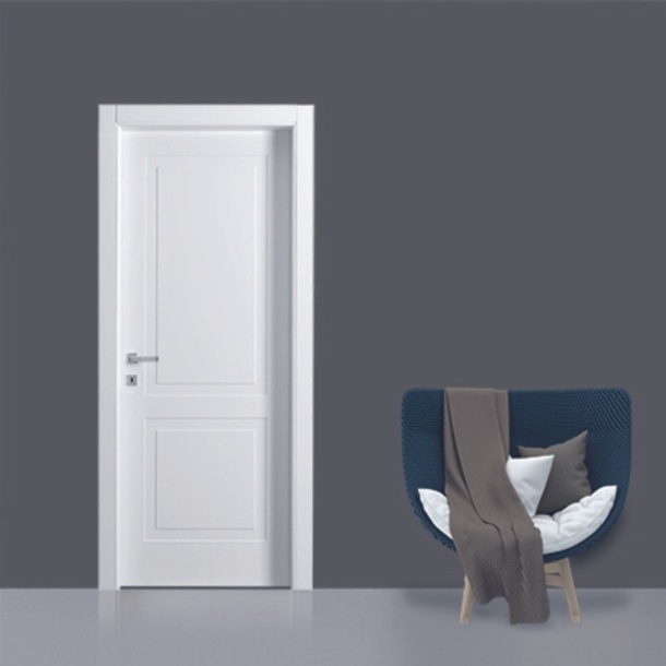 Porta battente reversibile bianca laccata STYLE -1