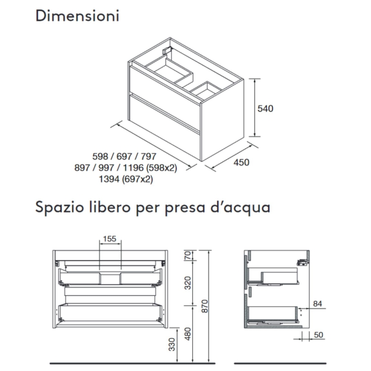 Mobile sospeso bagno classic 80x54cm Noja 800 Salgar | Competo -3