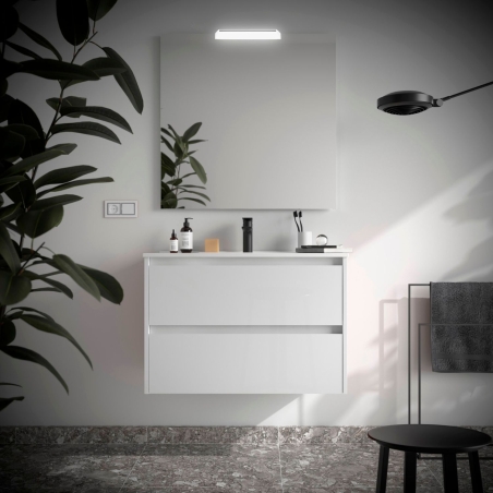 Mobile sospeso bagno bianco lucido 80x54cm Noja 800 Salgar | Competo -1