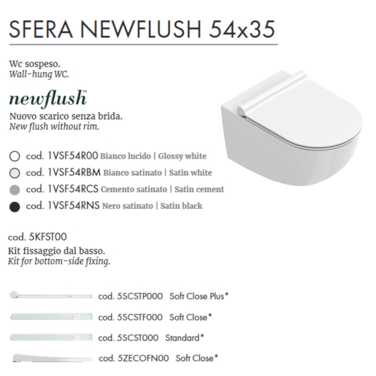 Sanitari sospesi bianco lucido 54x35 cm Sfera 54 Catalano -4
