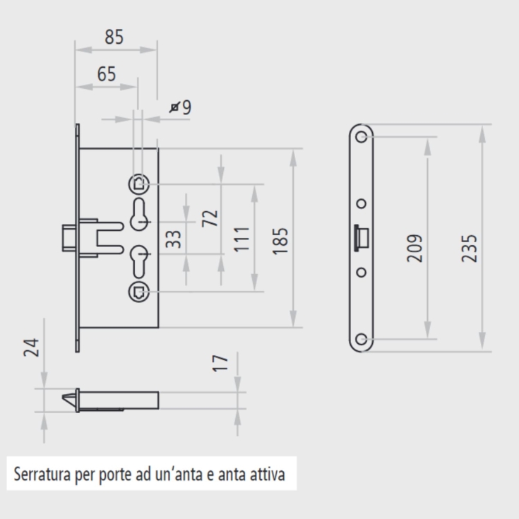 Serratura antipanico per porte Ninz AP16/18 | Univer e Proget -2