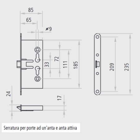 Serratura antipanico per porte Ninz AP16/18 | Univer e Proget -2