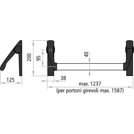 Kit Maniglione antipanico NINZ EXUS LP anta attiva porte tagliafuoco REI -3