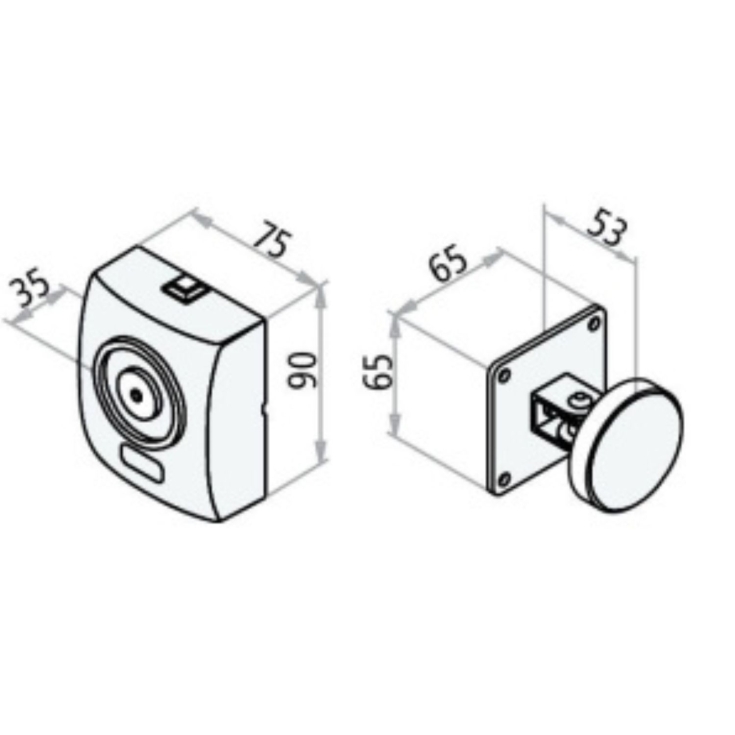 Elettromagnete a parete Ninz EM con ancora H53 -2