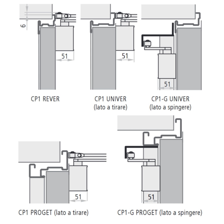 Chiudiporta con braccio a compasso CP1 NINZ -2