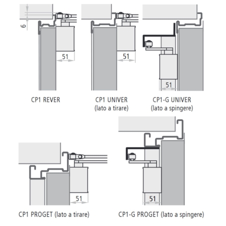 Chiudiporta con braccio a compasso CP1 NINZ -2
