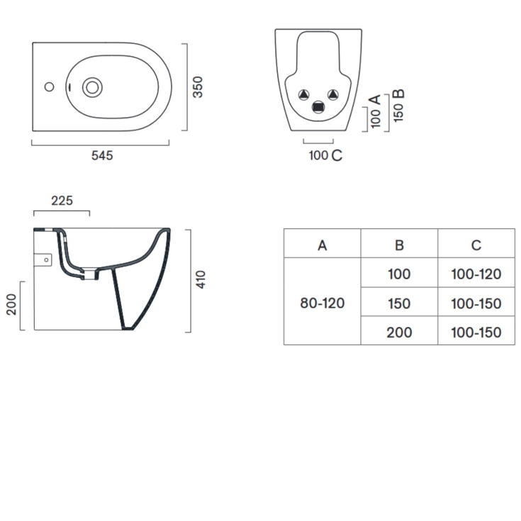 Bidet a pavimento 55x35 Sfera 55 Catalano bianco opaco -3