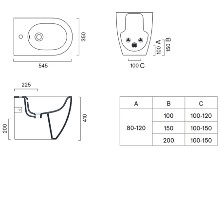 Bidet a pavimento 55x35 Sfera 55 Catalano bianco opaco -3