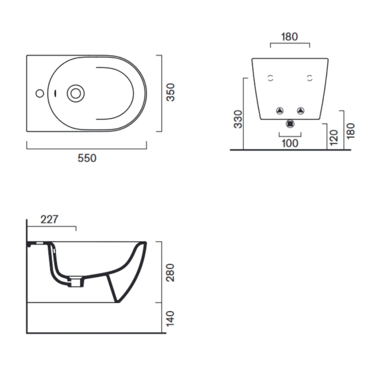 Bidet sospeso 55x35 Sfera 55 Catalano bianco opaco -3