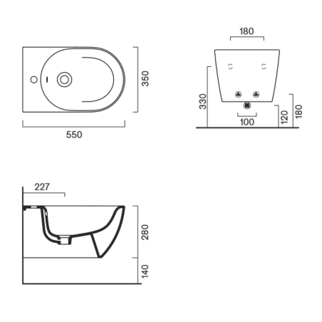 Bidet sospeso 55x35 Sfera 55 Catalano bianco opaco -3
