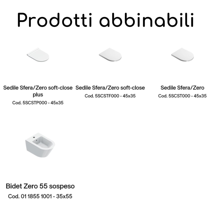 Wc sospeso 55x35 Zero 55 Catalano bianco lucido -5