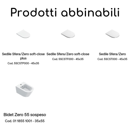 copy of Wc sospeso 55x35 Sfera 55 traslato Catalano bianco opaco -5