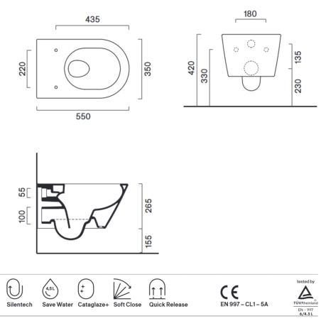 copy of Wc sospeso 55x35 Sfera 55 traslato Catalano bianco opaco -3