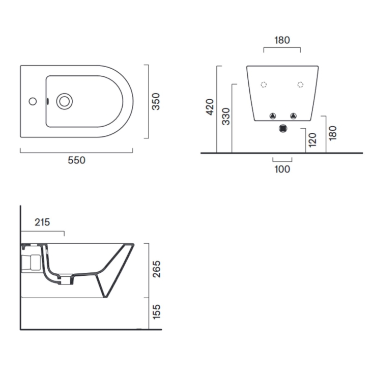 copy of Bidet sospeso 55x35 Sfera 55 Catalano bianco opaco -4