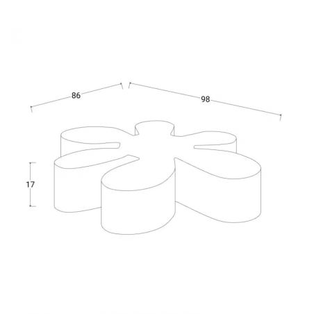 Pedana espositrice a forma di fiore in polietilene Floris -12