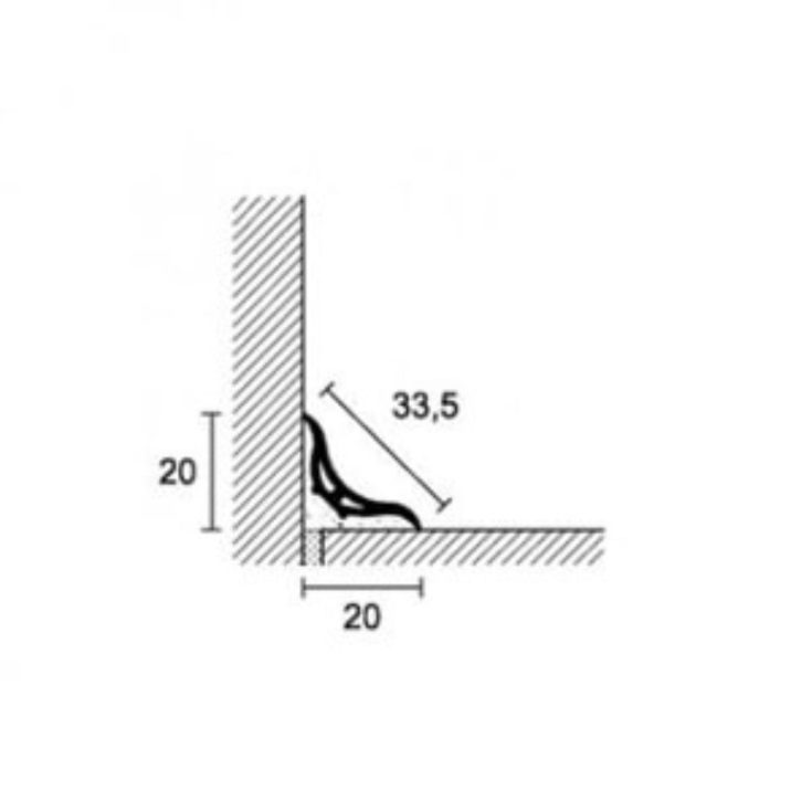 Sguscia in PVC bianco 270 cm BL/20 Proround B Profilpas -3