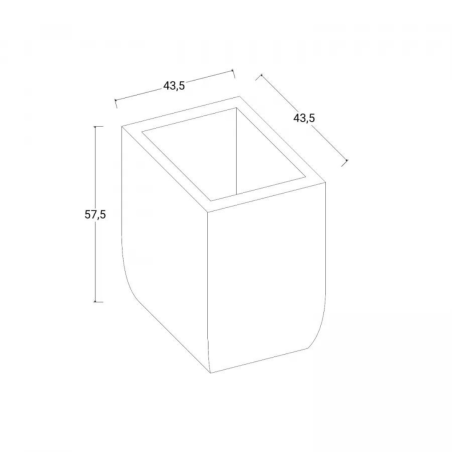 Vaso da giardino liscio 43,5x43,5 cm tutta capienza in polietilene Kloris -14