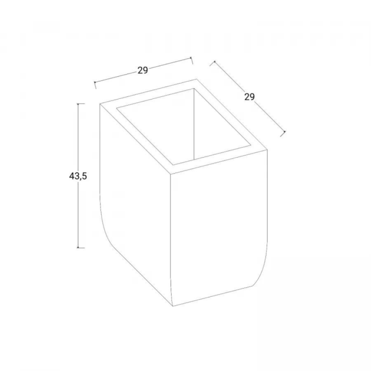 Vaso da giardino liscio 29x29 cm tutta capienza in polietilene Kloris -26