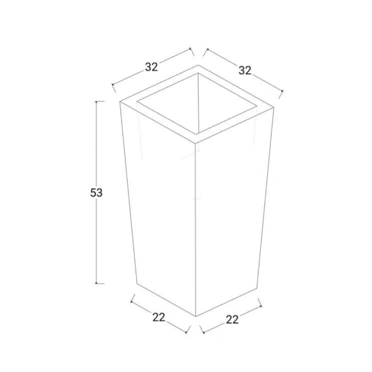Vaso liscio da giardino 53 h cm tutta capienza in polietilene Egizio Kloris -15