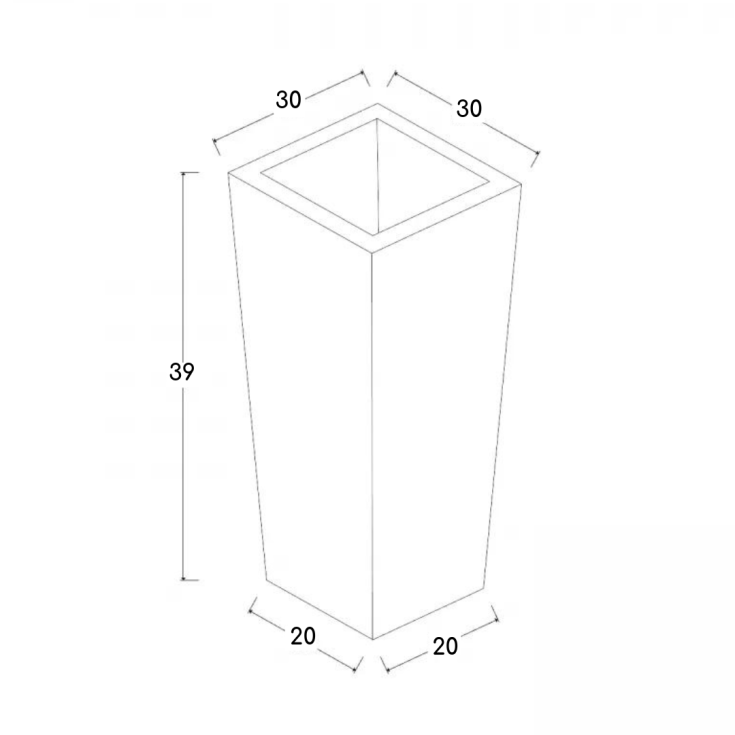Vaso liscio da giardino 39 h cm tutta capienza in polietilene Egizio Kloris -15