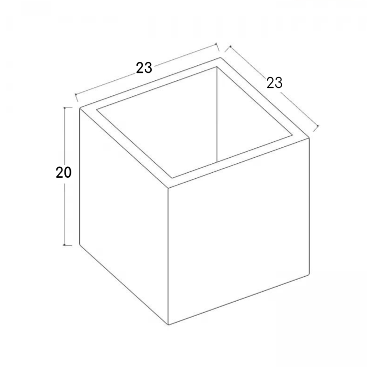 Fioriera quadrata in polietilene 20h cm Quadro Uva Monacis -4