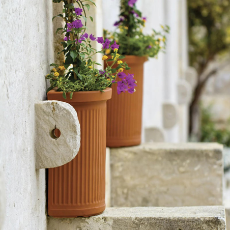 Vaso semicerchio parete 41x24cm millerighe Rome Monacis -5