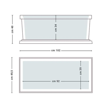 Fioriera rettangolare 100x47cm in polietilene liscia Rome Monacis -6