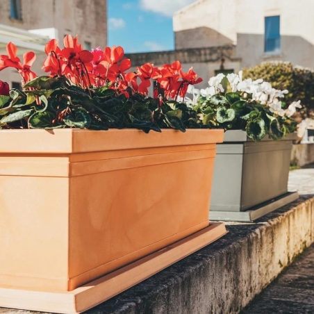 Fioriera rettangolare 100x47cm in polietilene liscia Rome Monacis -10