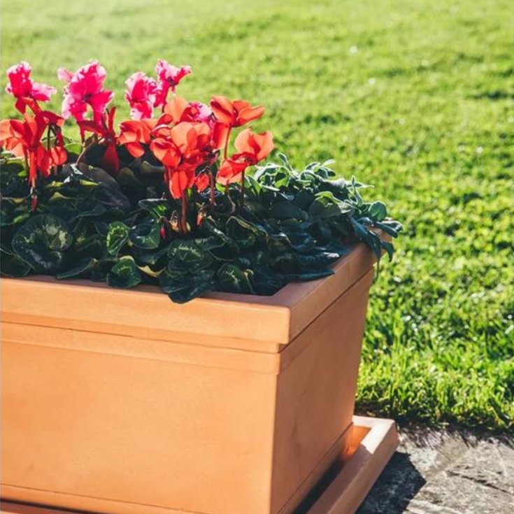 Fioriera rettangolare 100x47cm in polietilene liscia Rome Monacis -11