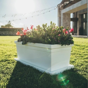 Fioriera rettangolare 80x40cm in polietilene liscia Rome Monacis -5