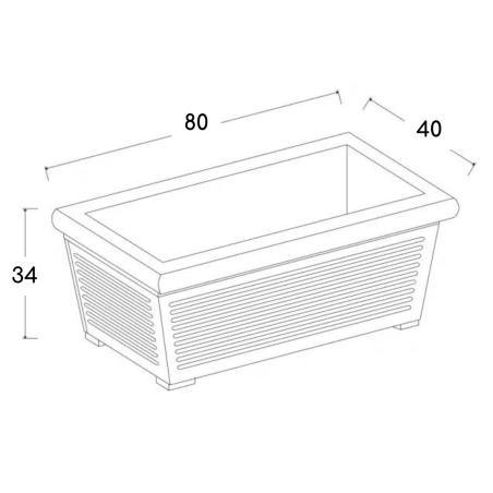 Fioriera in polietilene da 80 cm e 100 cm Millerighe Rome Monacis -11