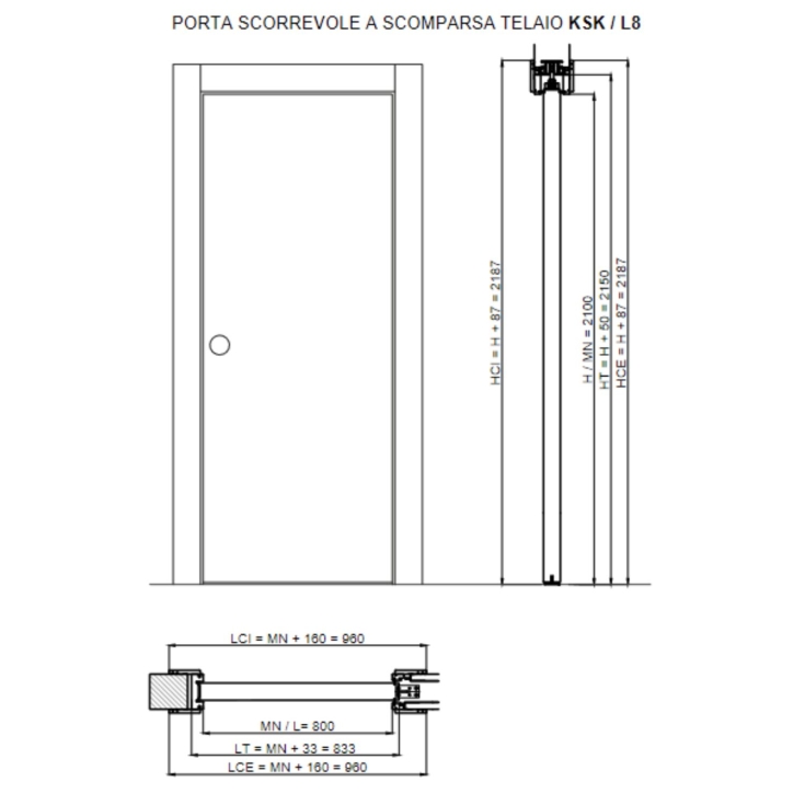 Porta scorrevole NOCE NAZIONALE -5