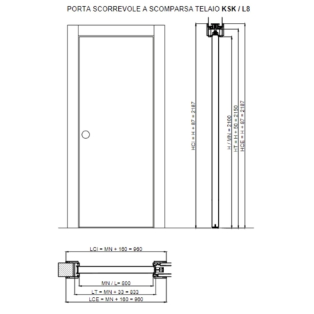 Porta scorrevole NOCE NAZIONALE -5