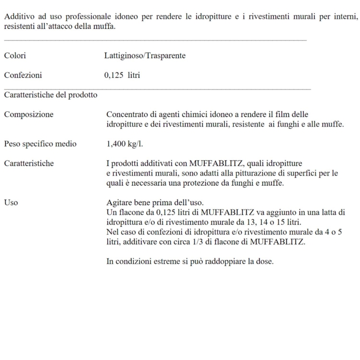 Additivo antimuffa per pitture MUFFABLITZ LINVEA -4