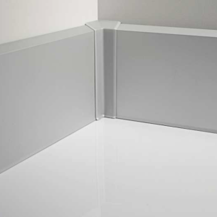 Angolo interno in PVC argento per battiscopa Metal Line 95 -1