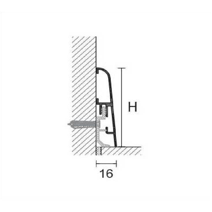 copy of Battiscopa alluminio anodizzato per applicazioni di pannelli in cartongesso Metal Line 100 -2