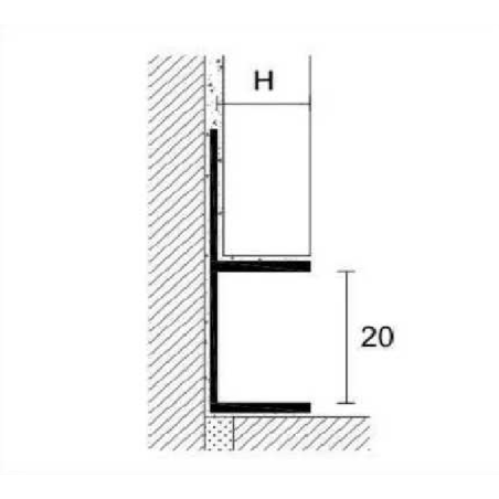 Battiscopa in alluminio per rivestimenti Metal Line AF M -2