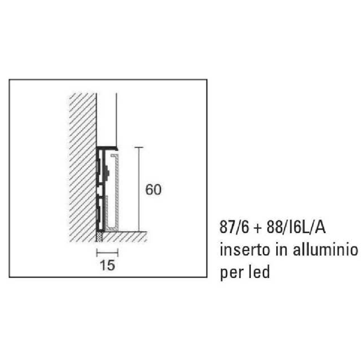 copy of Battiscopa alluminio anodizzato per applicazioni di pannelli in cartongesso Metal Line 100 -5